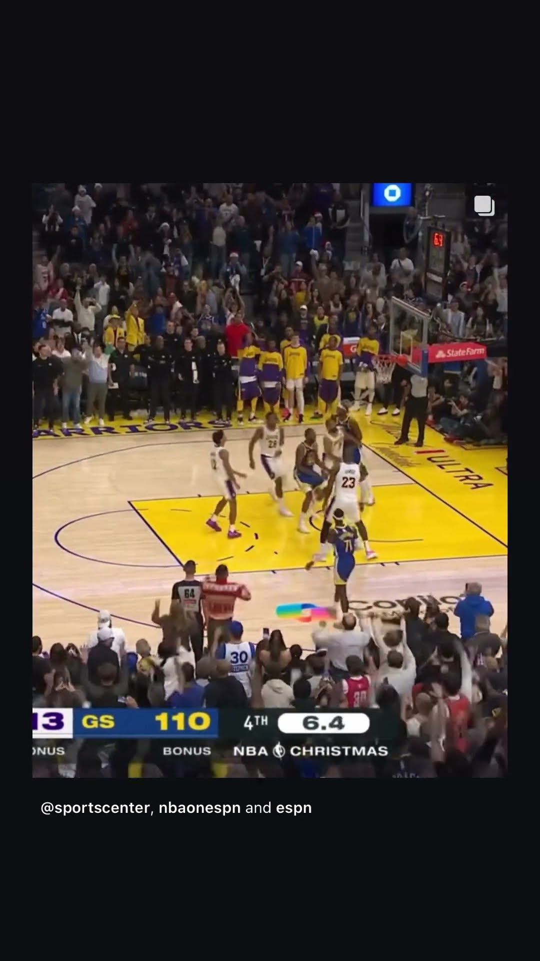 Bang ‼️ #hoodnews #stephencurry #warriors #lakers #basketball #clutch #shotsfeed #shotsvideo #shots