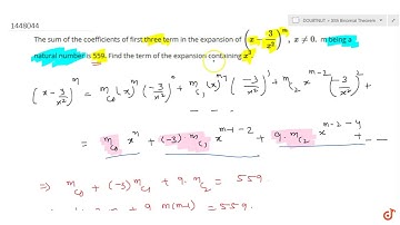 The sum of the coefficients of first three term in the expansion of `(x-3/(x^2))^m\, x!=0.` m