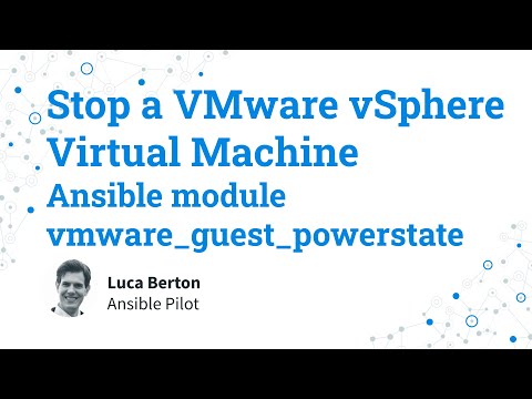 Stop a VMware vSphere Virtual Machine - Ansible module vmware_guest_powerstate