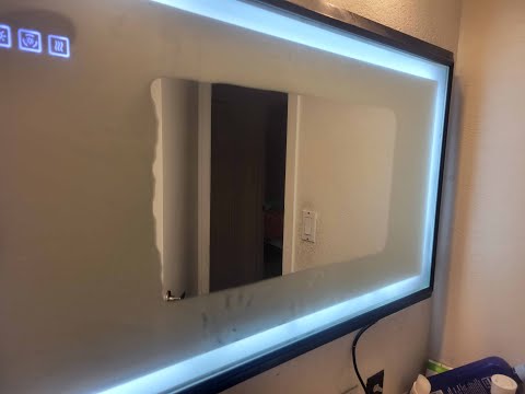 bathroom-vanity-mirror,-rectangular-frameless-led-wall-mount,-install/review