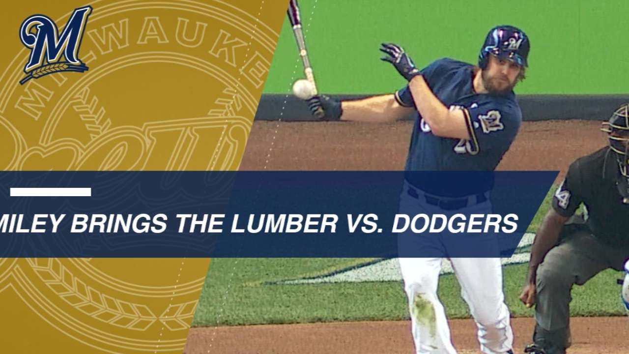 Miley helps his own cause with two hits vs. Dodgers
