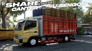 Share livery&PPL || mod bussid truck canter custom bak muatan kayu sengon screenshot 5