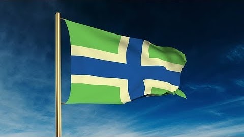 4K Gloucestershire flag slider style. Waving in the win with cloud background animation Stock video