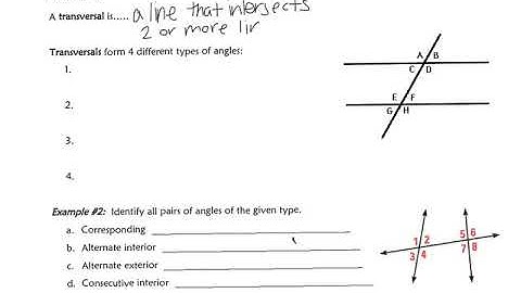 3.1 Identify Pairs of Lines and Angles