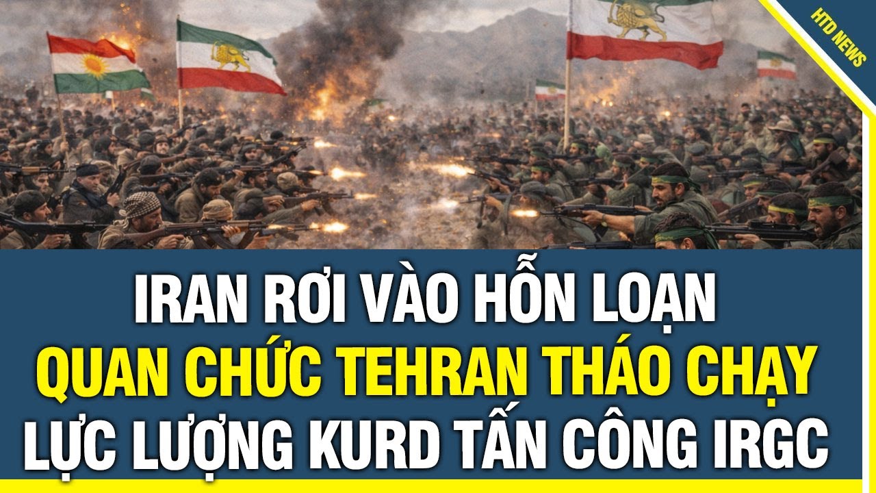 Iran Rơi Vào Hỗn Loạn: Quan Chức Tehran Tháo Chạy – Lực Lượng Kurd Tấn Công IRGC
