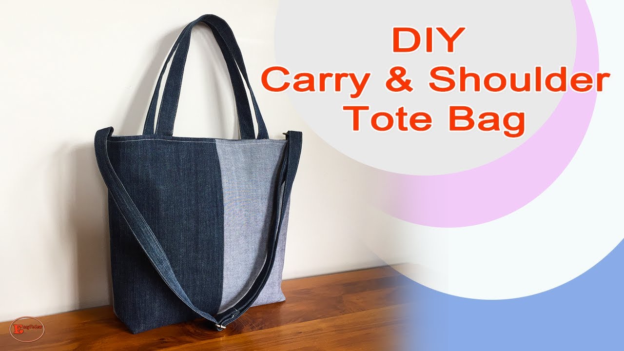 DIY TOTE BAG FROM OLD JEANS | TOTE BAG SEWING TUTORIAL | RECYCLE JEANS INTO BAGS |  DIY BAG SEWING