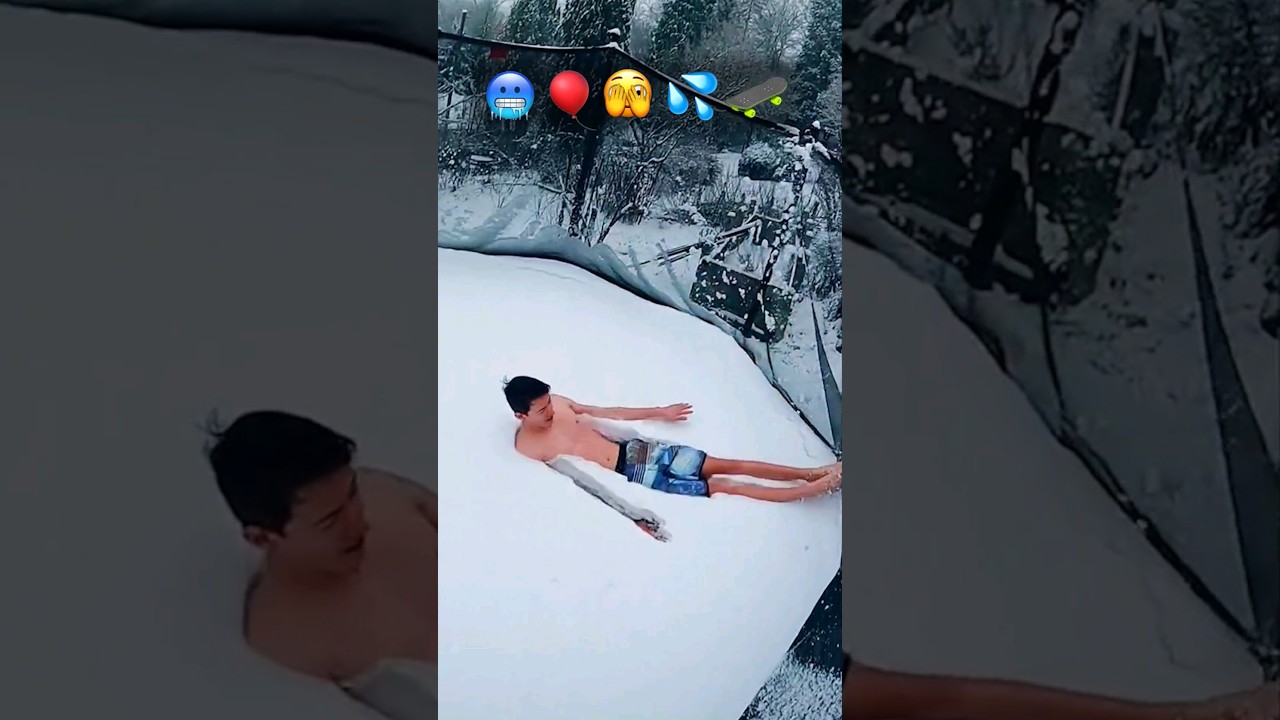 Parkour with EMOJIS 🥶 #challenge #trampoline #backflip