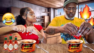 I PUT EXTRA HOT SAUCE IN HIS NOODLES ( GONE WRONG)🥵🌶️😳