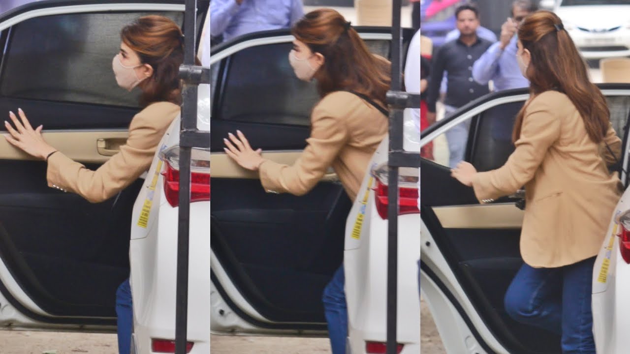 Jacqueline Fernandez arrives at Delhi Police EoW (Economic Offences Wing) 📸