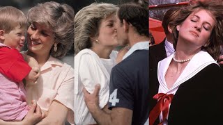 Diana, Princess of Wales kissing Prince Charles The Prince And Princess Of Wales Sitting Together
