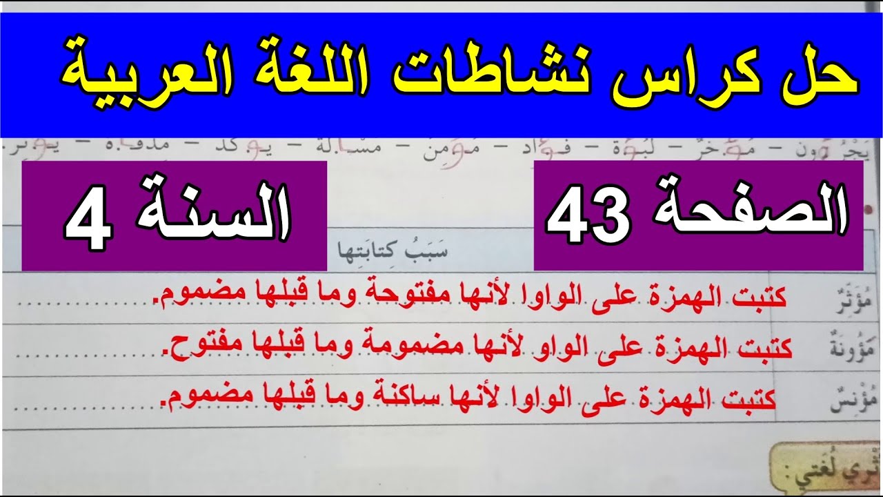 حل تمارين كراس نشاطات اللغة الصفحة 41 السنة 4 ابتدائي