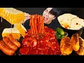 ASMR MUKBANG 불닭볶음면 &amp; 소세지 &amp; 양념 치킨먹방! FIRE Noodle &amp; FRIED CHICKEN &amp; SAUSAGE EATING SOUND!