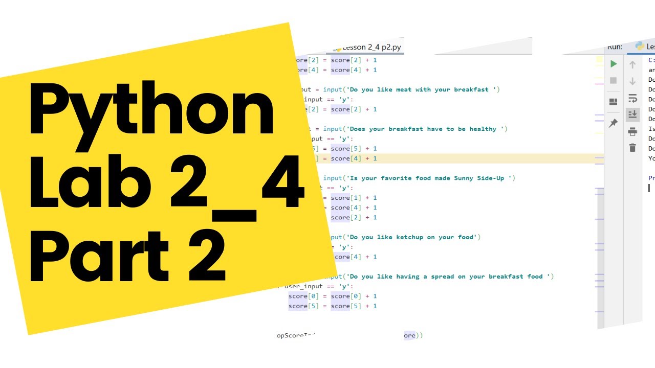 Python Lesson 2.4: Lab Part 2 - Food Preferences! - YouTube