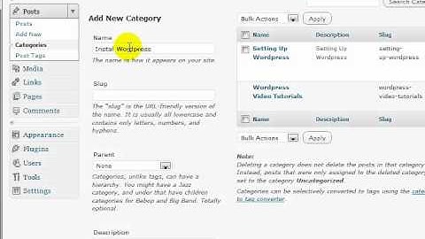 WordPress Video Tutorial 10 - Post Tags and Categories