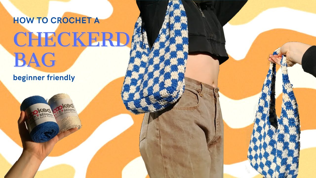 Trendy crochet checkered bag tutorial 