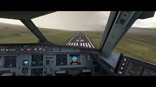 Shared Cockpit Landing (PM) - Vágar Airport (Faroe Islands) ILS30 - A320 (4K)