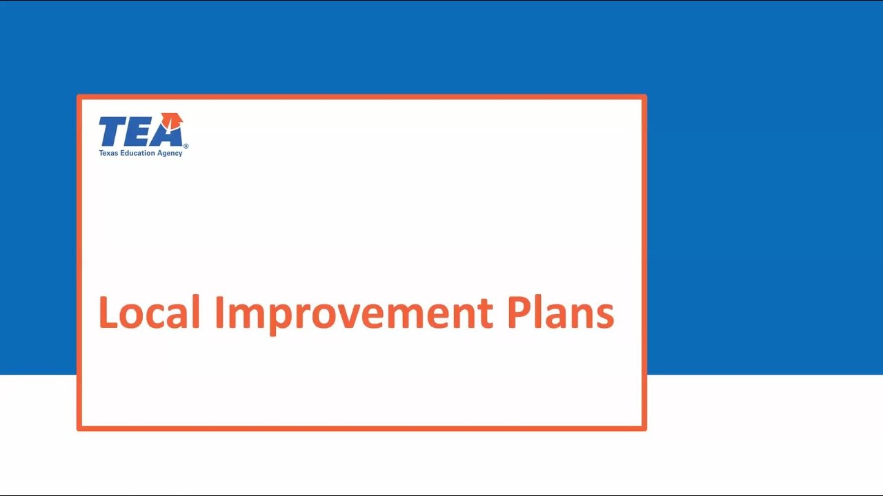 Local Improvement Plans Guidance - YouTube