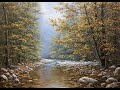 We write with oil paints "Autumn, the Afips River" Artist Alik Oleynik