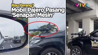 Berulah, Mobil Pajero Sport Pakai 'Senapan Mesin' dan Strobo