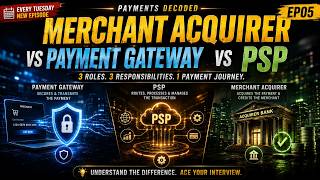 Merchant Acquirer vs Payment Gateway vs PSP | Payments Interview Series | EP05