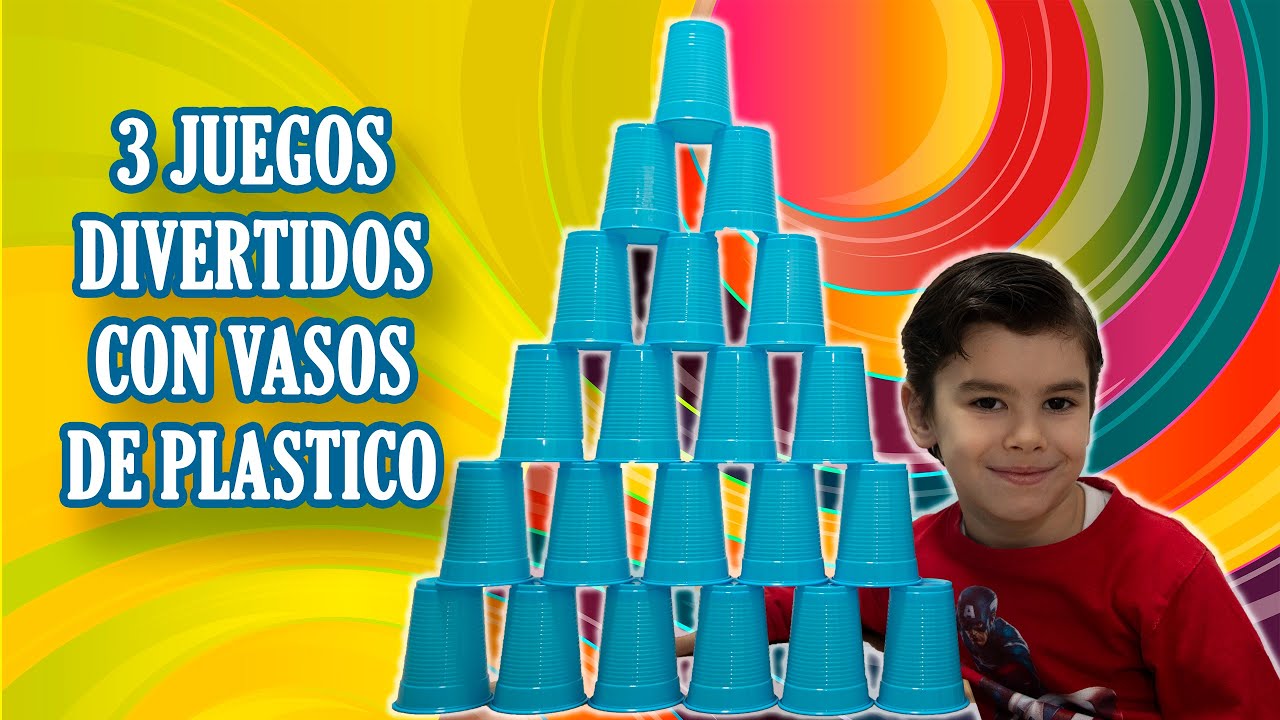 👦🤣😄 JUEGOS Divertidos Con VASOS DE PLÁSTICO - Iván 🥛🥃🥤 - YouTube