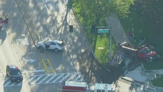 2 injured including bicyclist in crash on Lake Cook Road