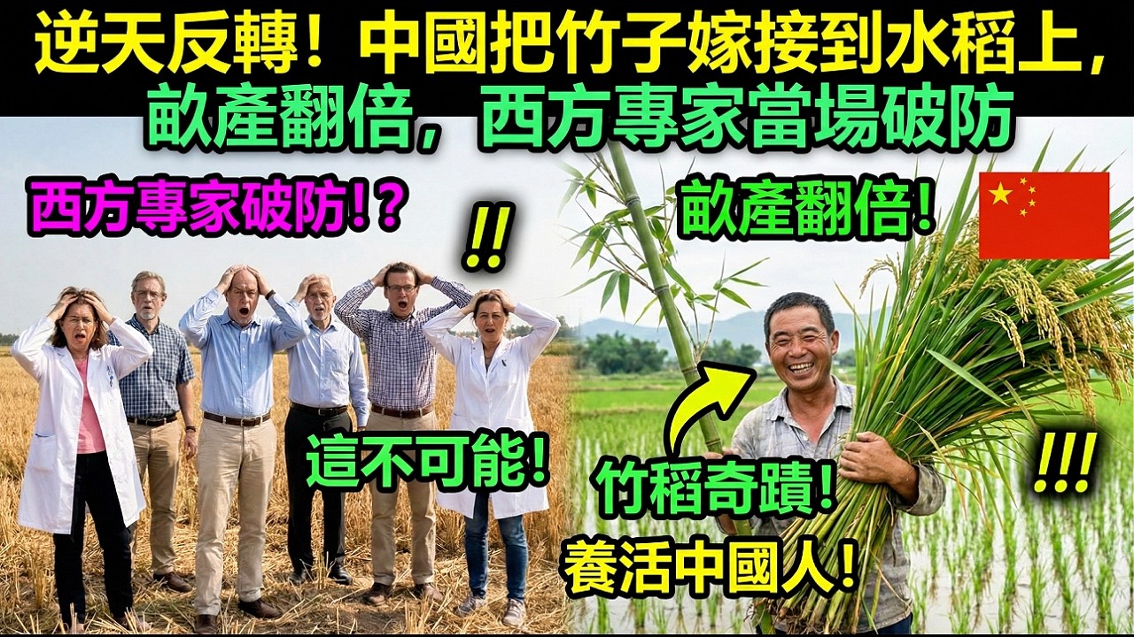 逆天反轉！中國把竹子嫁接到水稻上，畝產翻倍，西方專家當場破防