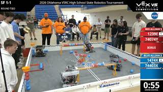 Oklahoma Regionals : Division 1 - SF #1-1 - 1239E & 74074Y vs 1474X & 74403X - Auton + Driver