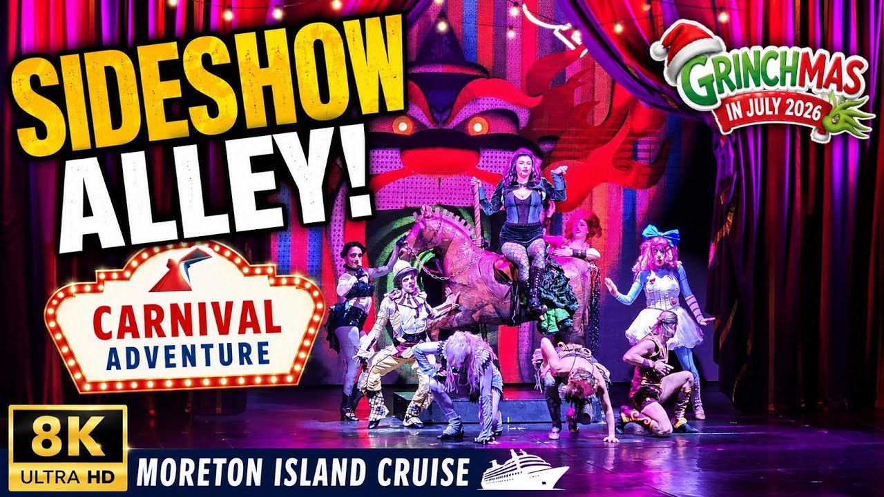 We Found Sideshow Alley on Carnival Adventure! 🎪 Carnival Grinchmas in July 2026 Cruise Experience