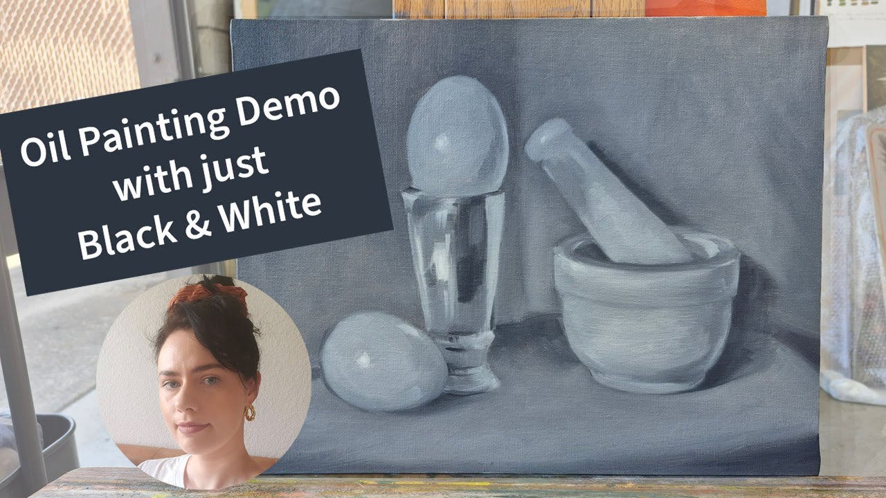 Black and White Oil Painting Demo