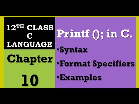 Printf function and format specifiers in C language|C Programing tutorial|2ndyear Computer chapter10