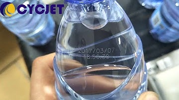 CO2 Fly Laser Printing on PET bottle/Plastic bottle Fly CO2 Laser Marking Machine/Máy khắc laser