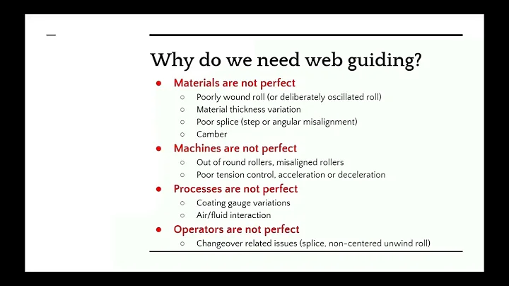 Why We Need Web Guiding