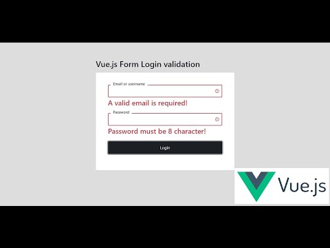 Vue.js Form Login validation