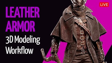 Modeling Leather Armor in Blender LIVE - Sculpting, Modeling Workflow | PART 4
