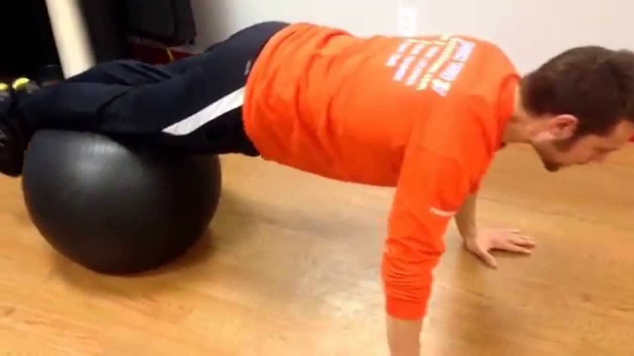 Stability Ball Knee Tucks For Abs W Aaron Boike YouTube