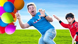 Jason And Alex In Funny Flying Balloon Story