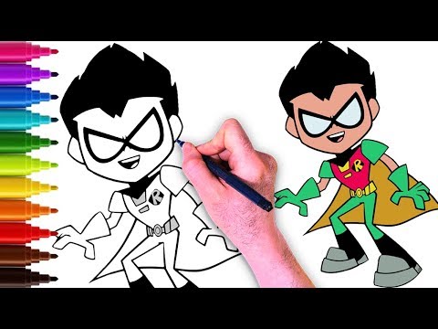 كيف رسم روبن من كرتون ابطال التايتنز انطلقوا رسم سهل خطوة بخطوة Teen Titans Go Robin Youtube