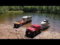 Rc scale boat LAUNCH, SEA-DOO,camper trailer, axial&traxxas car 4x4.