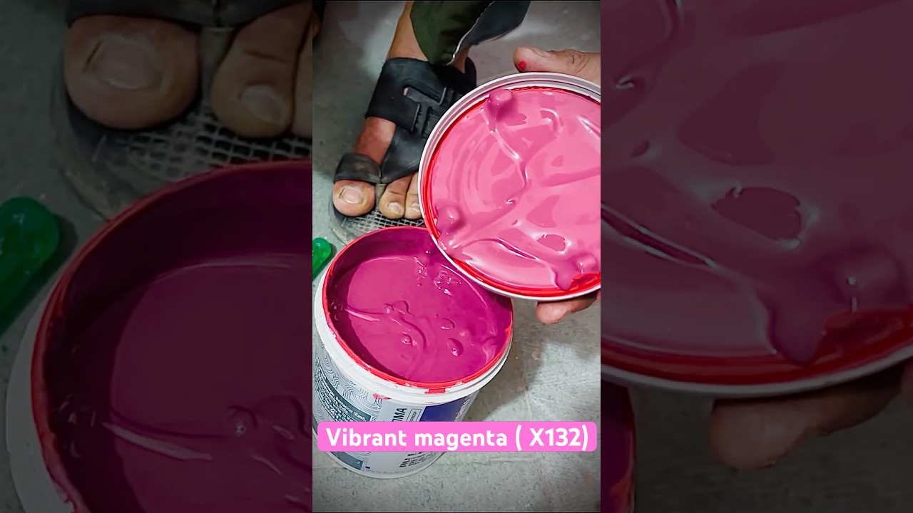 ASMR || Asian paint Apex ultima deep pink shades mixing 🎀🌺      