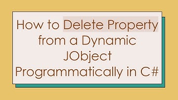 How to Delete Property from a Dynamic JObject Programmatically in C#