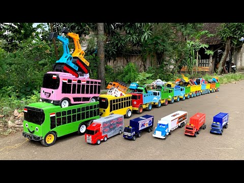 WADIDAW !! Mobil Truk Tronton Panjang Bongkar Mainan Mobil Mobilan Truk Molen, Loader, Excavator