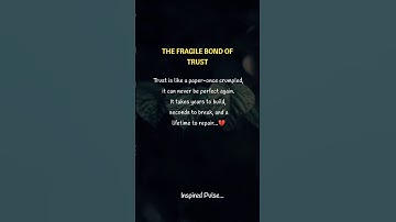 "The Fragile Bond of Trust 💔🥺I Once Broken, Never the Same"#Trust #BrokenTrust#LifeLessons
