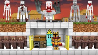 Minecraft ESCAPE SCP UNDERGROUND BUNKER HOUSE MOD / SHY GUY AND SCULPTURE !! Minecraft Mods