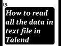 How to Read Text File in Talend
