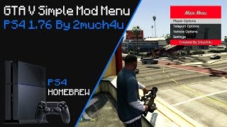 Grand Theft Auto V (GTAV) PS4 Mod Menu 1.76 Offline by 2much4u