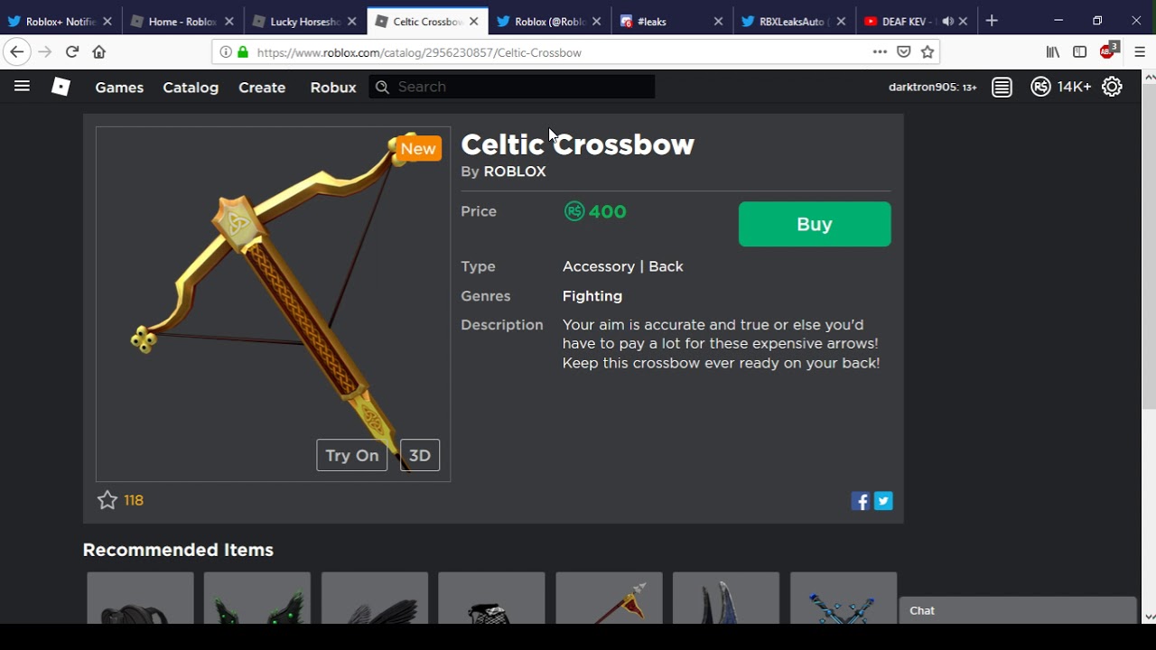 New Lucky Horseshoe Lapel Pin And Celtic Crossbow Roblox YouTube