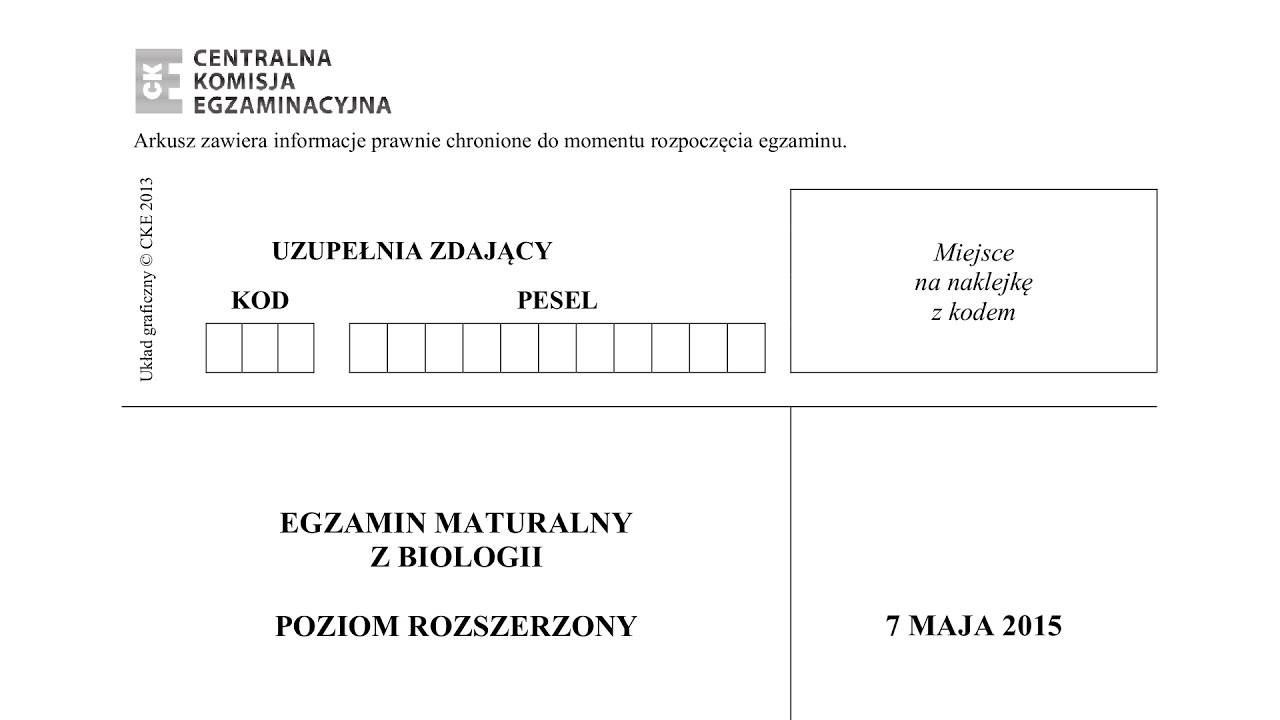 Biologia Maj 2015 STARA PODSTAWA część 1 [matura] — Transcript