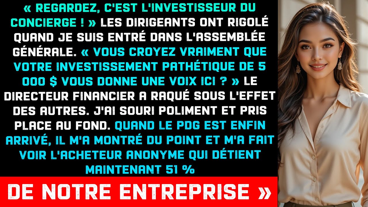 « Vous ne pouvez pas faire ça. Vous êtes le concierge ! Vous avez vidé mes poubelles ! » Cette phrase, lancée devant des centaines d’actionnaires médusés, m’a traversé comme une lame. Pendant...