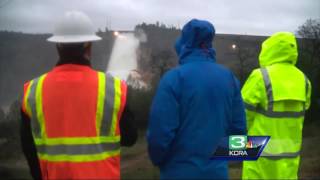 Crews test, monitor damaged spillway at Oroville Dam